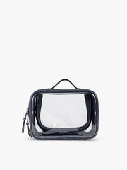 Small Clear Cosmetics Case in Croc-Embossed